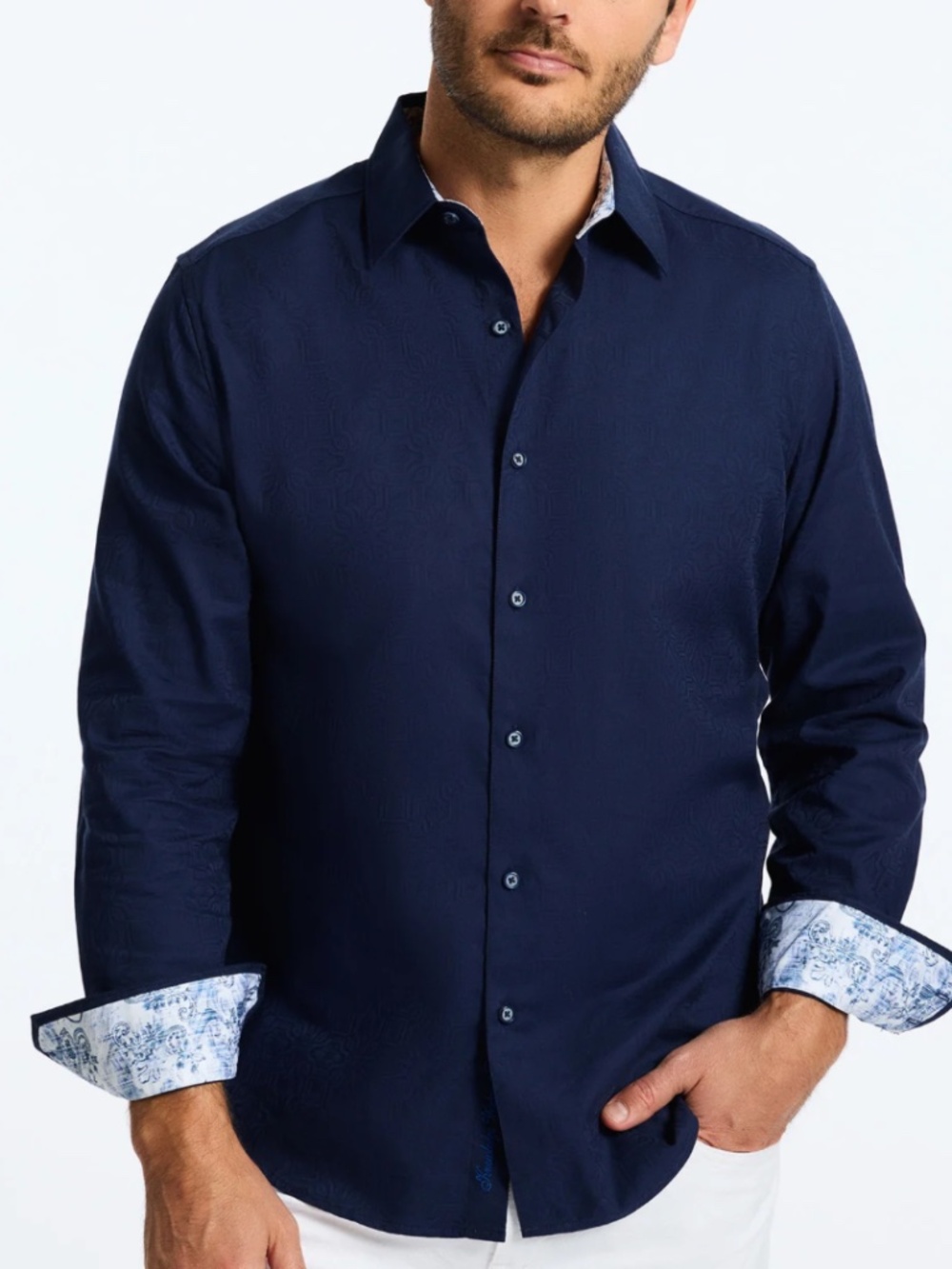 Men's Robert Graham Blue Shirt, size M